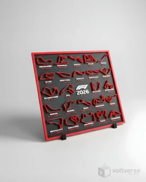 F1 2026 Desk Calendar | Track Map Display