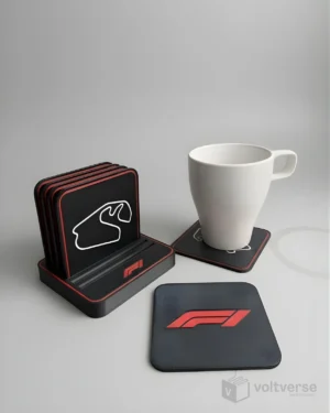F1 Track Coasters | Desktop Race Map Coaster Set of 6