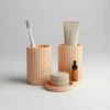 Minimal Ribbed Bathroom Organizer | Toothbrush & Toiletry Holder