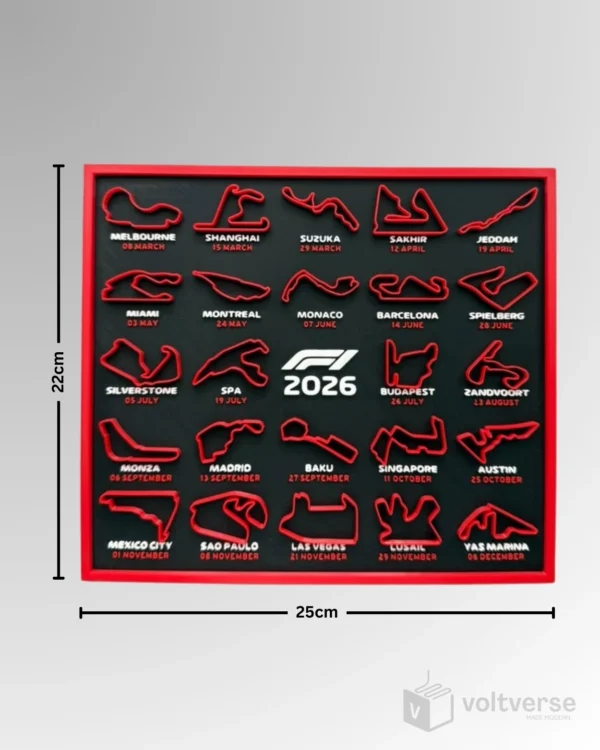 F1 2026 Desk Calendar | Track Map Display