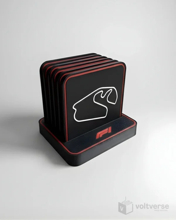 F1 Track Coasters | Desktop Race Map Coaster Set of 6