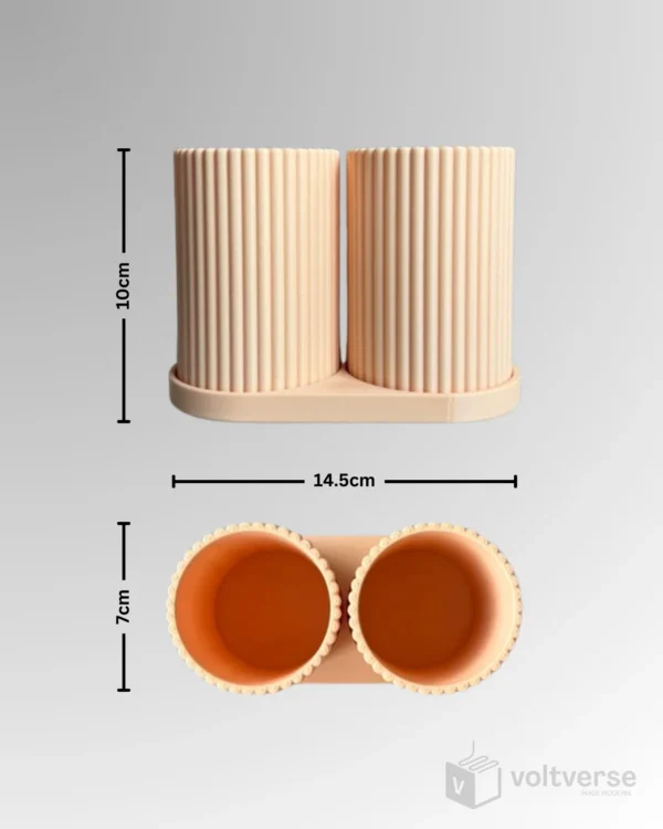 Minimal Ribbed Bathroom Organizer | Toothbrush & Toiletry Holder