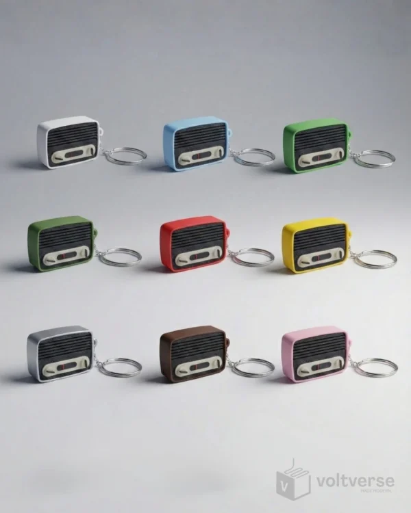 Retro Radio Keychain | Minimal Vintage Accessory